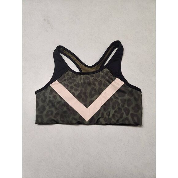 Victoria’s Secret Pink Sport Active Ultimate Lightly Lined Sports Bra L Leopard - Picture 1 of 3